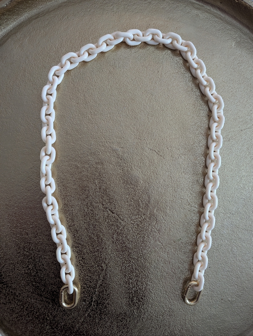 Clare V Cream Resin Mini Chain Link Shoulder Strap